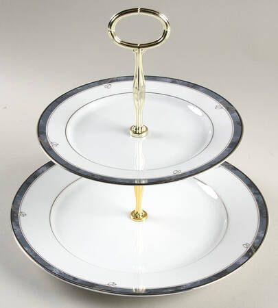 Moonstone 6 5/8"-10"  2 Tiered Serving Tray (Dp, Sp) HC