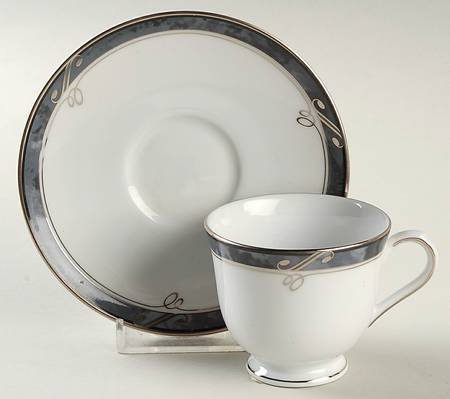 Moonstone Footed Demitasse Cup & Saucer Set