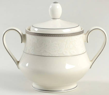 Vintage Lace Platinum Sugar Bowl & Lid