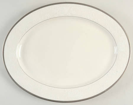 Vintage Lace Platinum 14" Oval Serving Platter