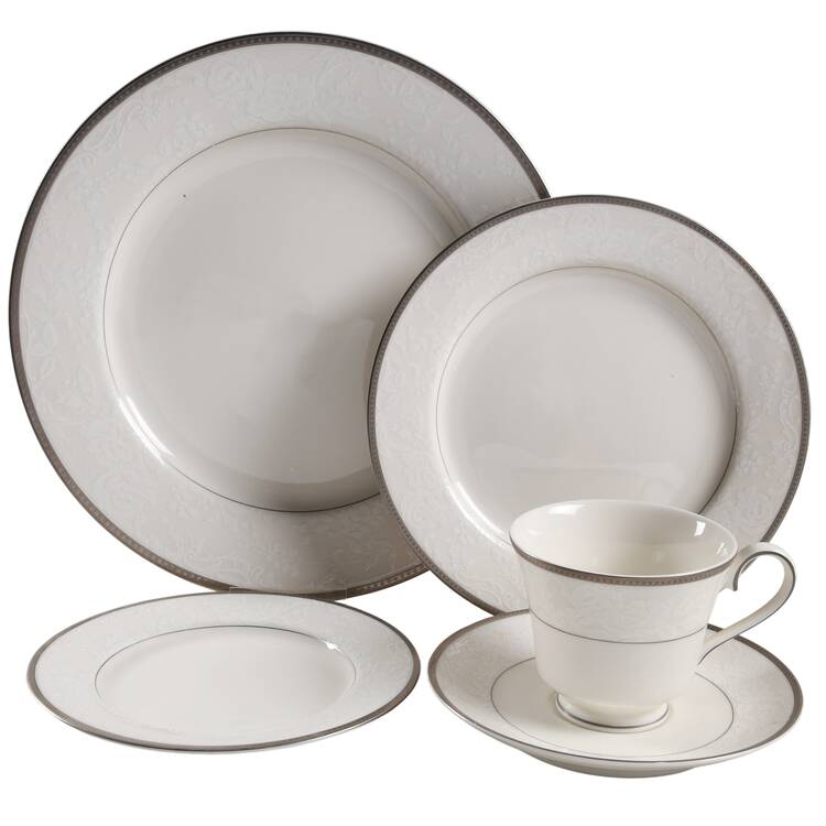 Vintage Lace Platinum 5 Piece Place Setting