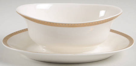 Inca Gold Gravy Boat with Attached Underplate