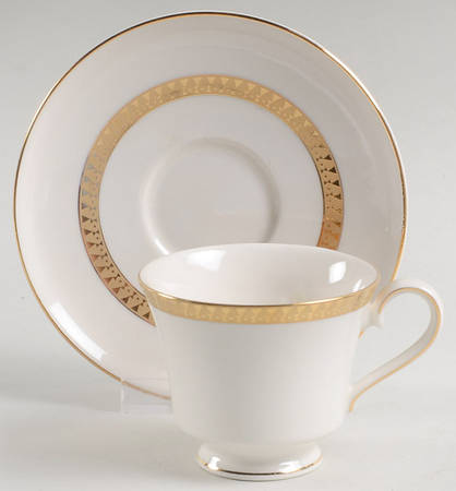 Inca Gold Footed Demitasse Cup & Saucer Set