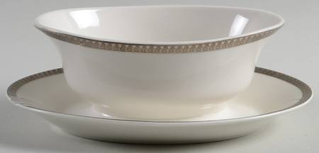 Inca Platinum Gravy Boat with Attached Underplate