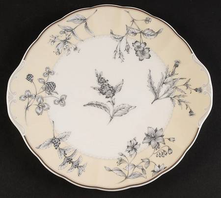 Herb Garden Handled Cake Plate