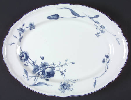 Antoinette Blue 14" Oval Serving Platter