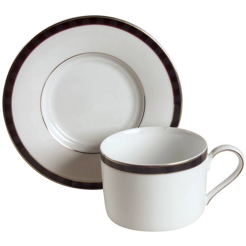 Black Tie Flat Cup & Saucer Set