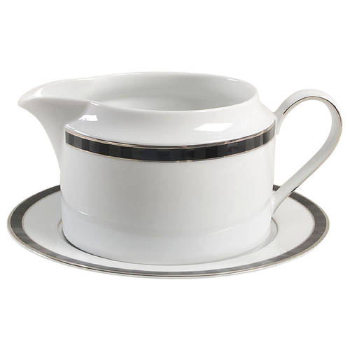 Black Tie Round Gravy Boat & Bread and Butter Stand