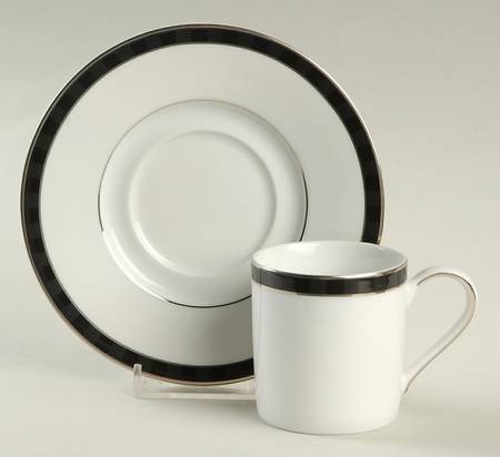 Black Tie Flat Demitasse Cup & Saucer Set