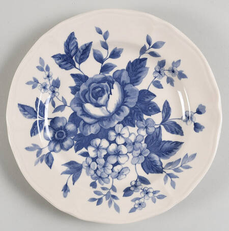 Rose Splendor Blue Salad Plate