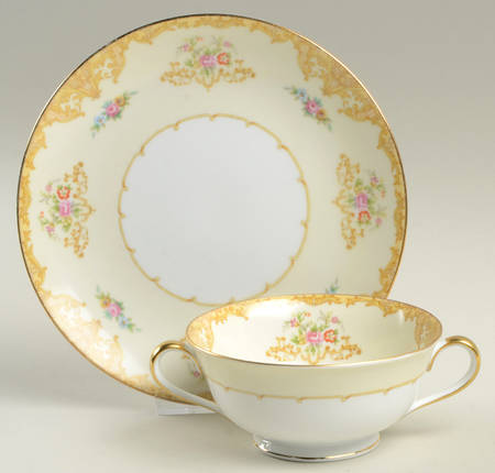 N1234 Footed Cream Soup Bowl & Saucer Set