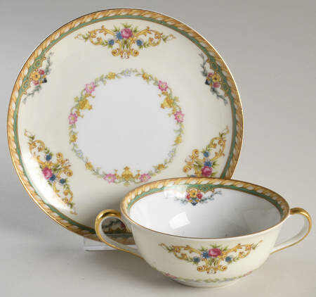 N1241 Flat Cream Soup Bowl & Saucer Set