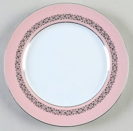 Pink Scroll Salad Plate