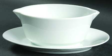 Snowville Gravy Boat with Attached Underplate