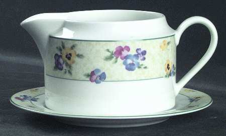 Pansies Gravy Boat & Underplate