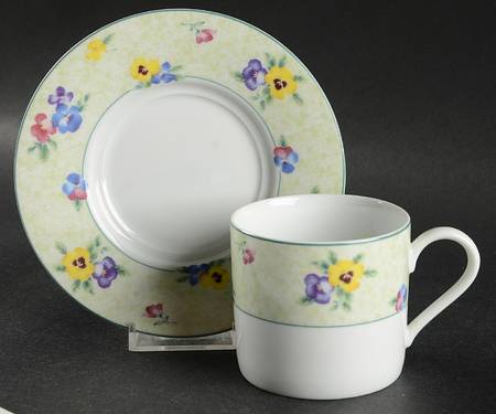 Pansies Flat Cup & Saucer Set