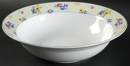 Pansies 9" Round Vegetable Bowl
