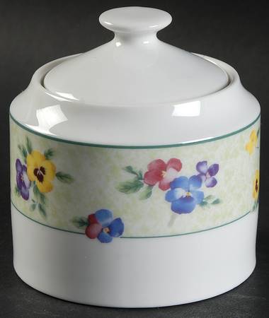Pansies Sugar Bowl & Lid