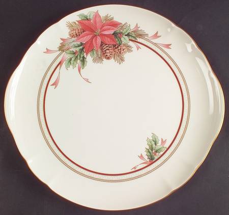 Ardmore Gold Holiday Handled Cake Plate