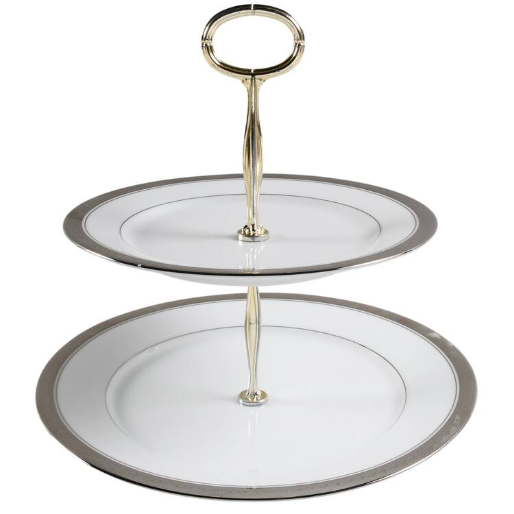 Crestwood Platinum 6 5/8"-10"  2 Tiered Serving Tray (Dp, Sp) HC