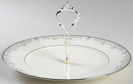 Venetian Scroll Round Serving Plate with Handle (DP)