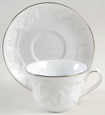 Whitebridge Platinum Flat Cup & Saucer Set