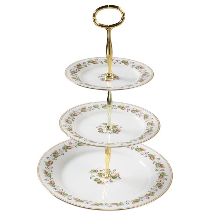 5115 13 7/8"-14 1/4" 3-Tiered Serving Tray(DP,SP,BB) HC