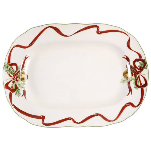 Holly Bells 14" Oval Serving Platter