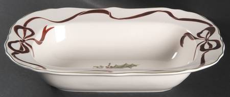 Holly Bells 11" Oval Vegetable Bowl