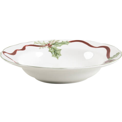 Holly Bells Large Rim Soup Bowl