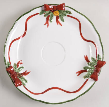 Holly Bells Chip Bowl/Plate for Chip & Dip Set