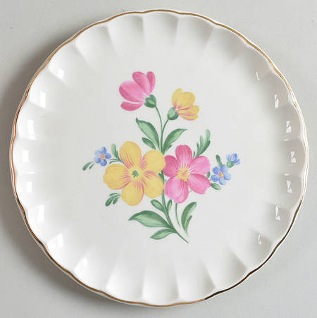 Golden Floral Bread & Butter Plate