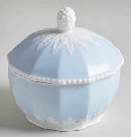 Perl Blue Sugar Bowl & Lid