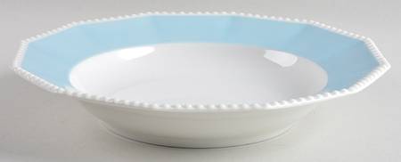 Perl Blue Rim Soup Bowl