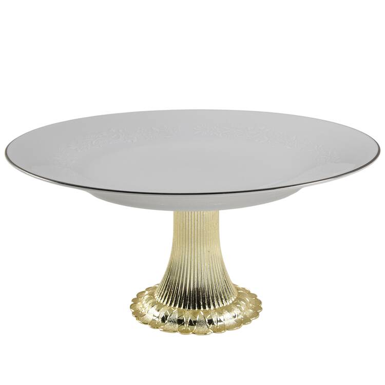 Reina (#6450) Cake Stand with 4"-5" Metal Pedestal  Hc