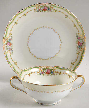 Bluemont Footed Cream Soup Bowl & Saucer Set