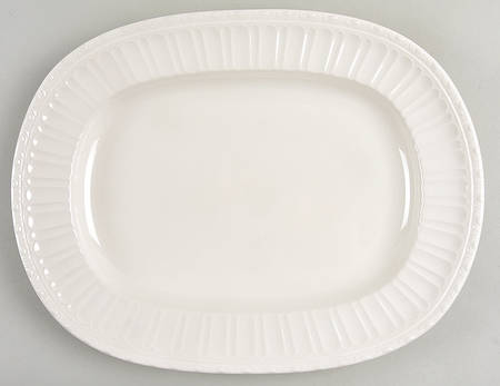 Palazzo White 14" Oval Serving Platter