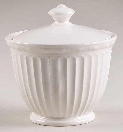 Palazzo White Sugar Bowl & Lid