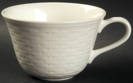 Wicker White Flat Cup
