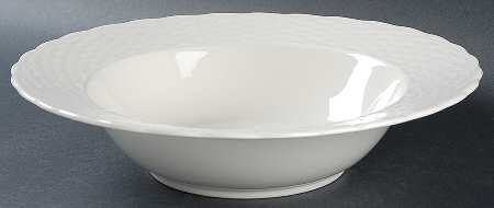 Wicker White 11" Round Vegetable Bowl