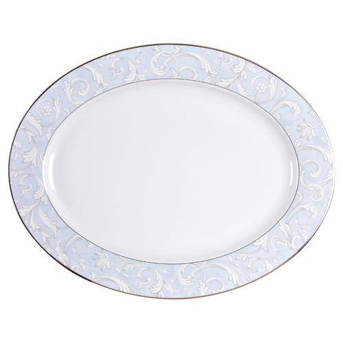 Blue Mist Platinum 14" Oval Serving Platter