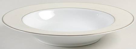 White Linen Large Rim Soup Bowl