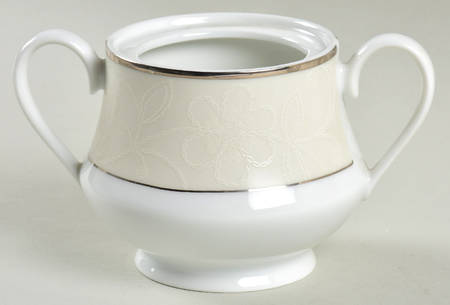 White Linen Sugar Bowl No Lid