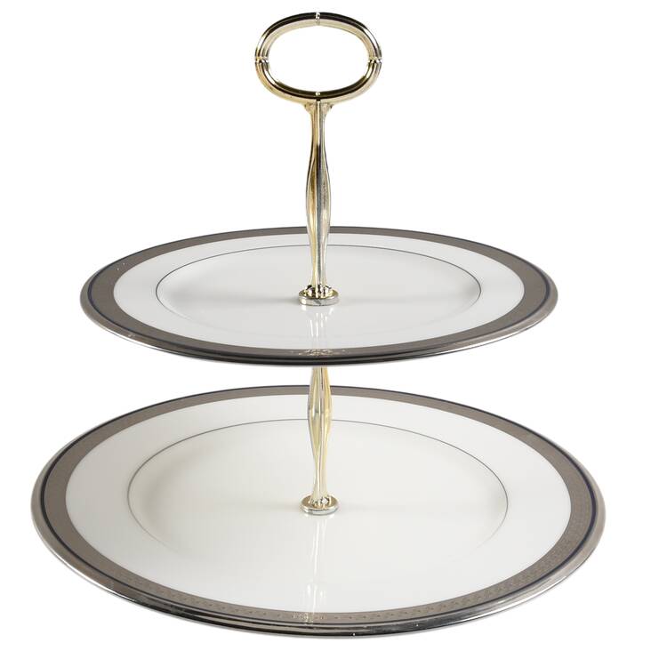 Continental Cobalt 6 5/8"-10"  2 Tiered Serving Tray (Dp, Sp) HC