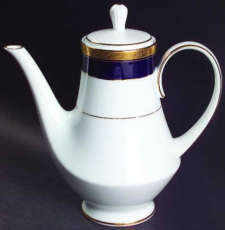 Crestwood Cobalt Gold Coffee Pot & Lid