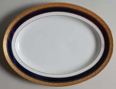 Crestwood Cobalt Gold 11" Oval Serving Platter