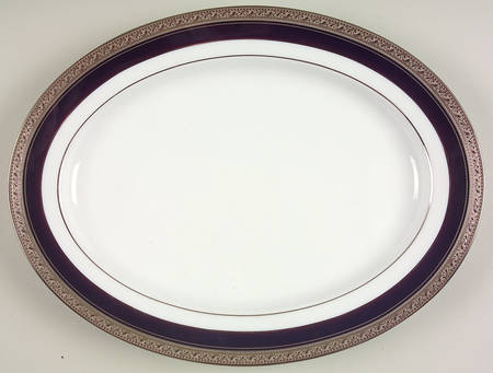 Crestwood Cobalt Platinum 13" Oval Serving Platter