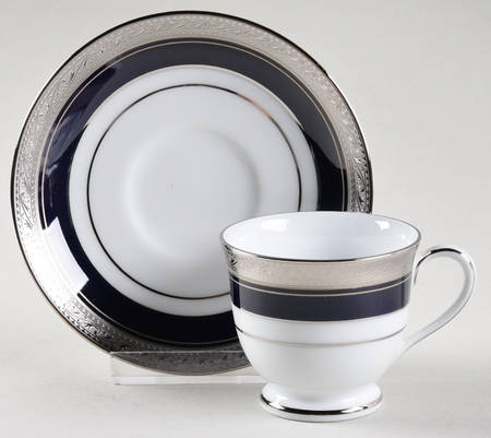 Crestwood Cobalt Platinum Footed Demitasse Cup & Saucer Set
