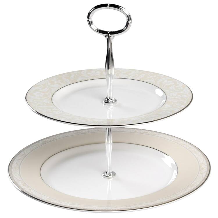 Manassa 6 5/8"-10"  2 Tiered Serving Tray (Dp, Sp) HC