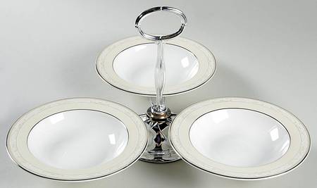 Manassa 7" x 12" 3-Part Relish & Metal Stand (FR) HC